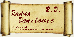 Radna Danilović vizit kartica